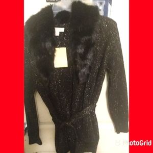 Michael Kors black long sleeve open cardigan